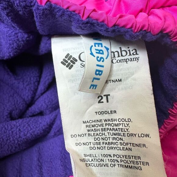 Columbia Snow Pants Water Proof Girls Size 2 Reversible Pink Purple - Picture 6 of 7